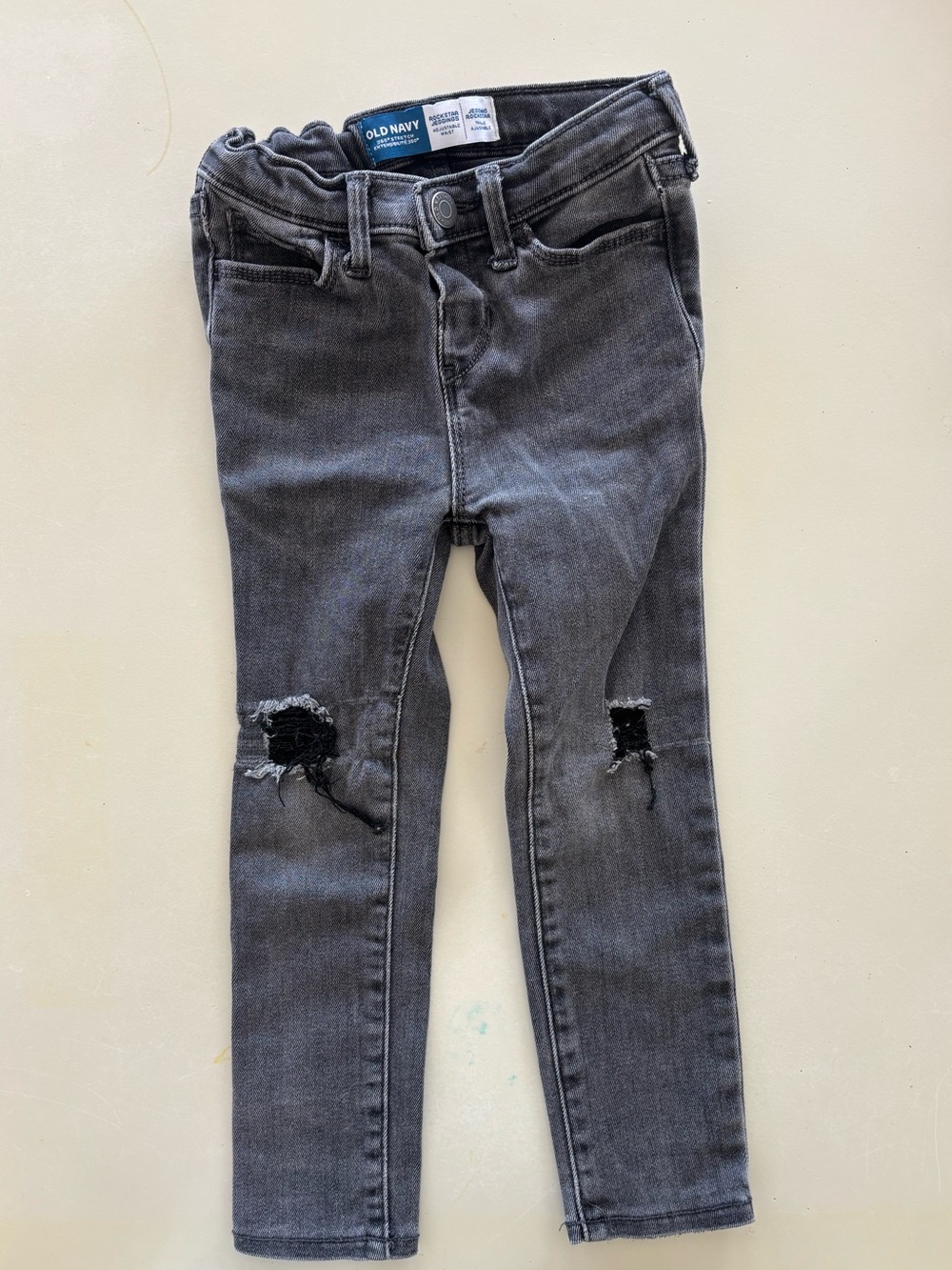 Old Navy Gray Distressed Skinny Jeans